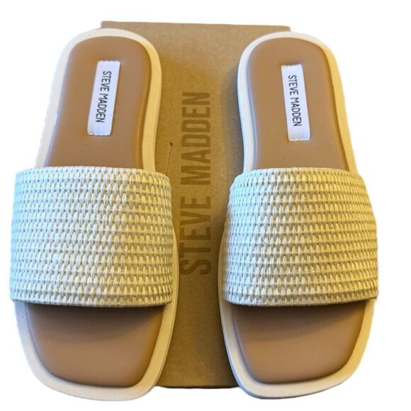 Steve Madden Leigh Natural Sandals Size 10 - Run Small - Picture 3 of 13